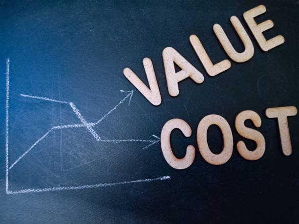 Value versus cost chart illustrating VAVE cost reduction in aerospace